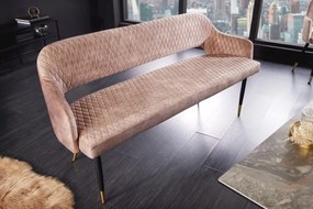 Lavička Paris 160cm champagne greige velvet