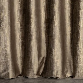 Dekorstudio Zamatový záves s elegantnou potlačou ZKPK-03 v čokoládovej farbe