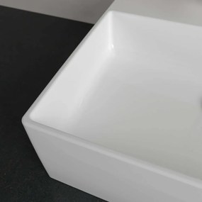 VILLEROY &amp; BOCH Memento 2.0 obdĺžnikové umývadlo na dosku s otvorom, s prepadom, 500 x 420 mm, biela alpská, s povrchom CeramicPlus, 4A0750R1