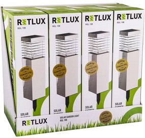 Retlux RGL 108 Solárne zapichovacie svietidlo nehrdz. oceľ, 1x LED teplá bílá