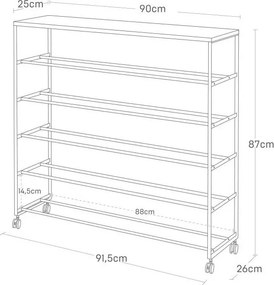 Biely kovový stojan na topánky 90,5x87x26 cm Tower – YAMAZAKI