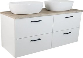 Comodo Kúpeľňová skrinka pod doskové umývadlo Agria NEW W 120-HD - biela/dub sonoma