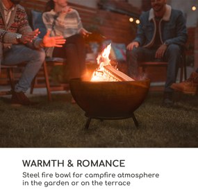 Blumfeldt Fireball Rust, ohnisko, Ø 60 cm, výklopný rošt, hrdzavý vzhľad