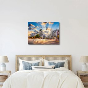 Obraz - Calle Gran Vía, Madrid, Španielsko (70x50 cm)