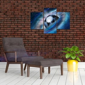 Obraz - Futbalová lopta vo vesmíre (90x60 cm)