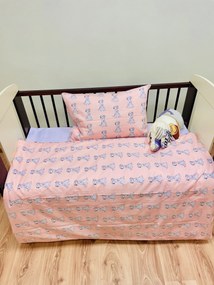 Obliečky bavlnené detské Psík ružový - Detský set 130x90cm + 65x45cm