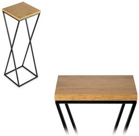 STOJAN NA KVETINÁČ LOFT6 70X24X24 CM ČIERNA/HNEDÁ