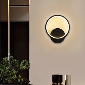 Toolight Toolight, LED nástenné svietidlo 20cm, 10W, 3000K, LHJ081-W, čierna matná, OSW-50060