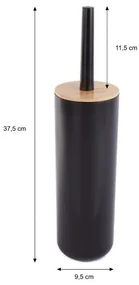 Erga Madera, toaletná WC kefa na postavenie, čierna-hnedá, ERG-YKA-P.MADERA-BLK
