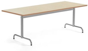 Stôl PLURAL, 1800x800x720 mm, linoleum - béžová, strieborná