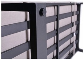 Čierno-béžový kovový záhradný lounge set pre 8 Portland – Rojaplast