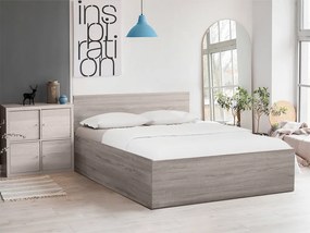 Posteľ SOFIA 160 x 200 cm, dub lanýž Rošt: Bez roštu, Matrac: Bez matraca