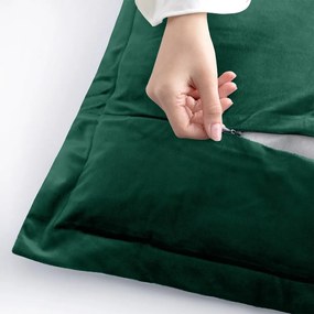 Obliečky na vankúše AmeliaHome Velvet Side tmavozelené