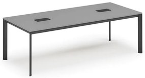 Stôl INVITATION 2400 x 1200 x 740, sivá + 2x stolná zásuvka TYP IV, čierna