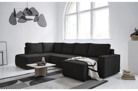 Antracitovosivá menčestrová rozkladacia rohová pohovka (ľavý roh/do tvaru "U") Brave Dave – Miuform