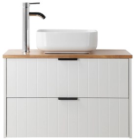 Nástenná skrinka pod umývadlo Houseland Velora s doskou 80 cm biela/dub