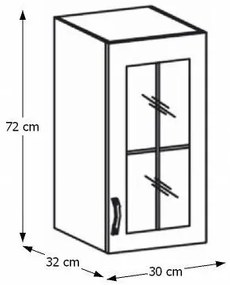 Horná kuchynská skrinka Royal G30S P - biela / sosna nordická