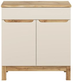 Skříňka pod umyvadlo Bali Nature s deskou 80 cm kašmírová/dub wotan
