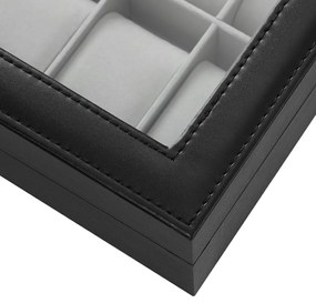 Box na hodinky Watch, 30x8,5x21 cm, čierna/sivá