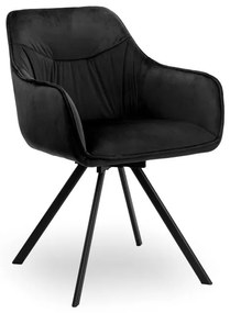 Jedálenská stolička SYDNEY zamatová, čierna