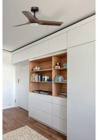 FARO 33806WT-1TW - LED stmievateľný ventilátor HEYWOOD S 10W/230V drevo/čierny p