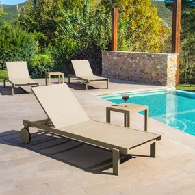 CASABLANCA záhradné lehátko taupe/taupe