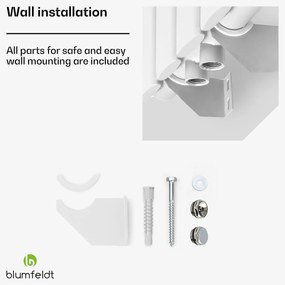 Blumfeldt Tallheo, 47 x 160, radiátor, kúpeľňový radiátor, rúrkový radiátor, 1472 W, teplovodný, 1/2