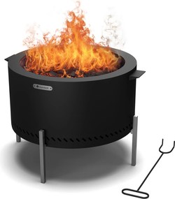 Blumfeldt Ignite Pure ohnisko, nízka dymivosť, grilovací rošt, nehrdzavejúca oceľ, prenosné, kryt proti dažďu, držadlá na prenášanie
