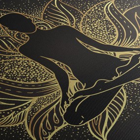 Obraz siluety v lotusovom kvete (120x50 cm)
