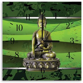 Gario Hodiny na stenu Budha medzi zeleňou Rozmery: 80 x 80 cm