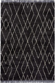 AKCIA: 160x230 cm Kusový koberec Domino Aisha Berber Monochrome, čierna, čiernobiela, obývacia izba, Flair Rugs
