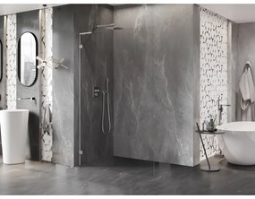 Mexen Lunar L sprchová stena ľavá 100 x 200 cm, 8mm číre sklo, brúsená oceľ, 830L-100-000-97-00-L