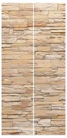 Súprava posuvnej záclony -Asian Stonewall - Large Brigth Stone Wall Of Cosy Stone-2 panely