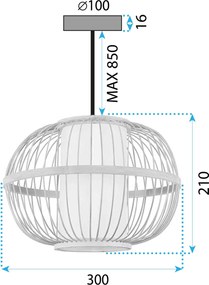 Toolight Natural, závesné stropné svietidlo 1xE27 APP1631-1CP, prírodná hnedá, OSW-05104