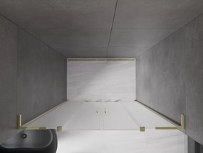 Mexen Velar L Duo, posuvné sprchové dvere do otvoru 160 cm, 8mm sklo námraza, zlatá lesklá, 871-160-003-32-50