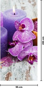 Fototapeta na dvere - Orchidey a sviečky (95x205cm)