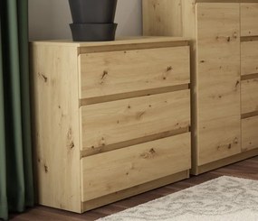 Zásuvková komoda Carlos 753S, dub artisan, výška 80 cm