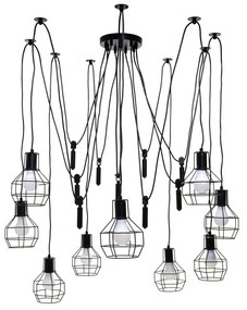Závesné svietidlo H85 industrial, klietka 9 74197 - kov - Čierna