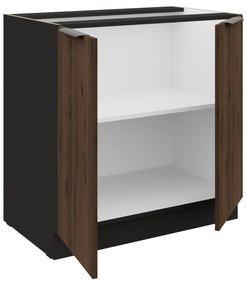 Dolná kuchynská skrinka Manana 80 D 2F BB (korpus: čierna matná + front: orech okapi). Akcia -6%. Vlastná spoľahlivá doprava až k Vám domov. 1134942
