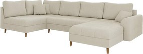 Krémová menčestrová rohová pohovka (pravý roh/do "U") Ariella – Ropez