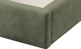 Posteľ Inez 180x200 cm, olivovo zelená štruktúrovaná látka