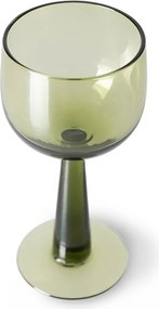 Set 4ks zelená olív poháre na víno na vysokej nohe The Emeralds - Ø 8*17cm/ 200ml