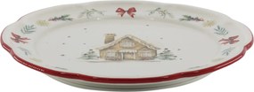 Vianočný keramický dezertný tanierik Chalet de Noël – Ø 20,5*2 cm