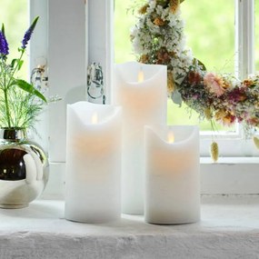 SIRIUS Vosková LED sviečka Sara exclusive, 15 cm, biela