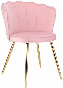 Stolička FIORE - ružová/zlatá