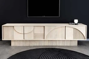 Dizajnový 3D stolík pod TV z masívu Art Deco Mango 200cm