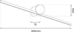 Nástenné LED svietidlo Artist, 1x LED 9w, 4000k, (60 cm), g
