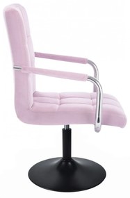 LuxuryForm DESIGN Stolička VERONA VELUR na čiernom tanieri - levanduľa