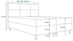 Manželská posteľ  Boxspring 140 cm Lumba (béžová) (s matracom a úložným priestorom). Vlastná spoľahlivá doprava až k Vám domov. 1046676