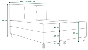Manželská posteľ  Boxspring 180 cm Lumba (tmavosivá) (s matracom a úložným priestorom). Vlastná spoľahlivá doprava až k Vám domov. 1046686
